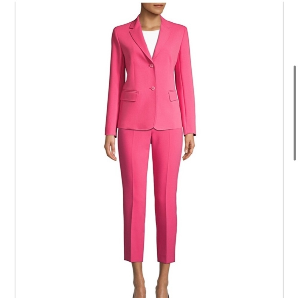 $255 NWT Weekend Max Mara Size 8 Opaco Hot Pink Tailored Trousers Dress Pants